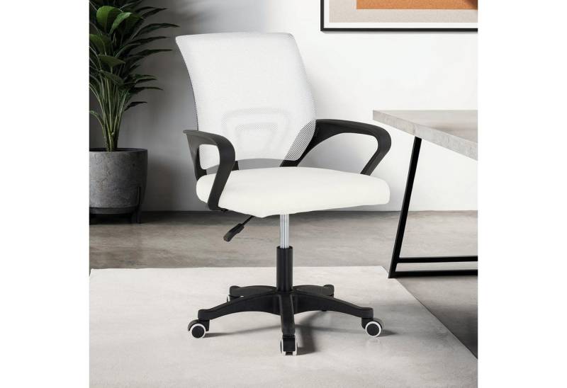 IDIMEX Drehstuhl PHOENIX, Schreibtischstuhl ergonomisch mit Armlehnen höhenverstellbar weiß von IDIMEX