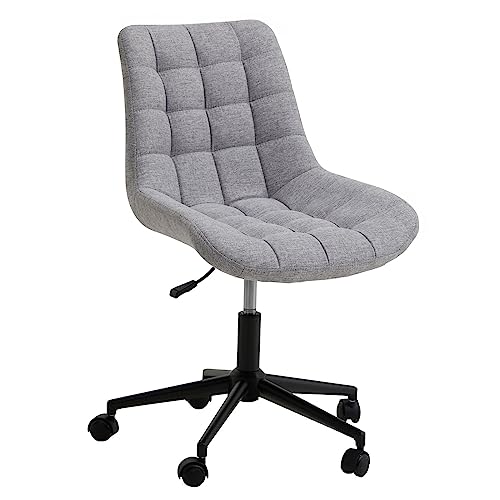 Drehstuhl Talia, höhenverstellbar, grau meliert. Bequemer Bürosessel mit Wabenmuster, Sitzhöhe 42-52cm. Ideal für Büro & Schminktisch, Robustes Metallfußkreuz. von IDIMEX