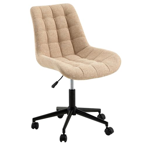 IDIMEX Drehstuhl Talia, höhenverstellbar, beige meliert. Bequemer Bürosessel mit Wabenmuster, Sitzhöhe 42-52cm. Ideal für Büro & Schminktisch, Robustes Metallfußkreuz. von IDIMEX