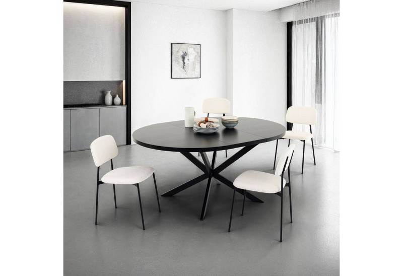 IDIMEX Essgruppe TOLEDO, Esstisch rund 120 cm mit 4 Stühlen und ausziehbarer Platte Schwarz IDIMEX Essgruppe TOLEDO, Esstisch rund 120 cm mit 4 Stühlen und ausziehbarer Platte Schwarz von IDIMEX