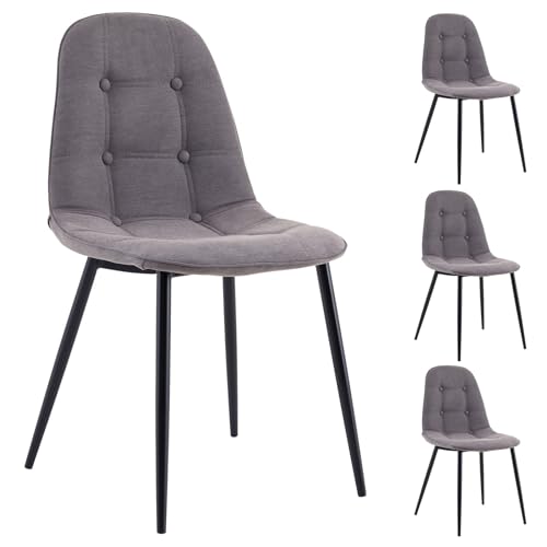 IDIMEX Esszimmerstühle Alvaro 4er Set - Schwarz/Grau Stühle für Esstisch Küchenstühle essstühle von IDIMEX