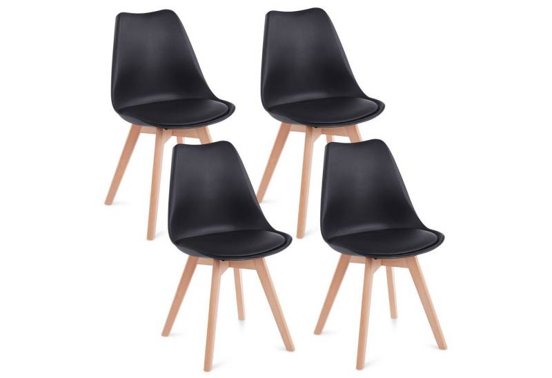 IDIMEX Esszimmerstuhl ABBY (4 St), Esszimmerstühle 4er Set mit ergonomischer Rückenlehne Schwarz von IDIMEX
