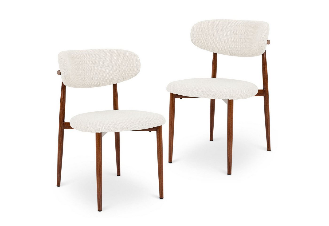 IDIMEX Esszimmerstuhl ACOSTA (2 St), Esszimmerstühle im 2er Set mit weichem Stoffbezug Weiß von IDIMEX