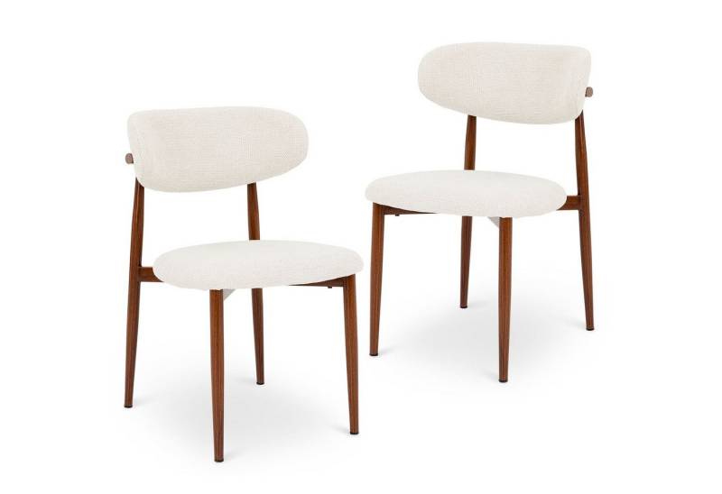 IDIMEX Esszimmerstuhl ACOSTA (2 St), Esszimmerstühle im 2er Set mit weichem Stoffbezug Weiß von IDIMEX