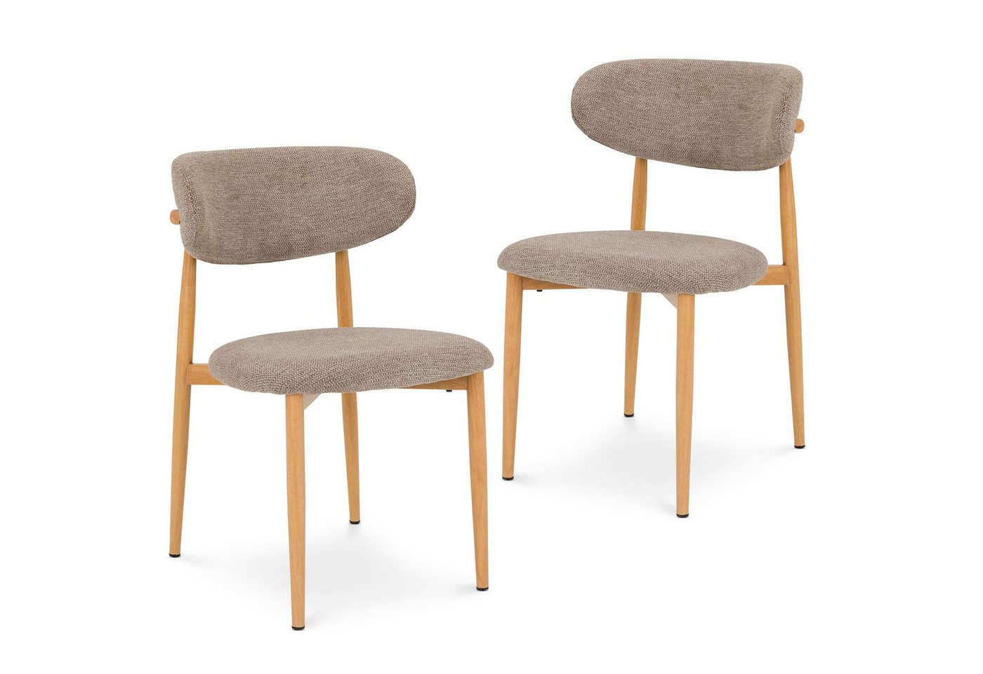 IDIMEX Esszimmerstuhl ARIEL (2 St), Esszimmerstühle 2er Set gepolstert mit Stoffbezug Beige von IDIMEX