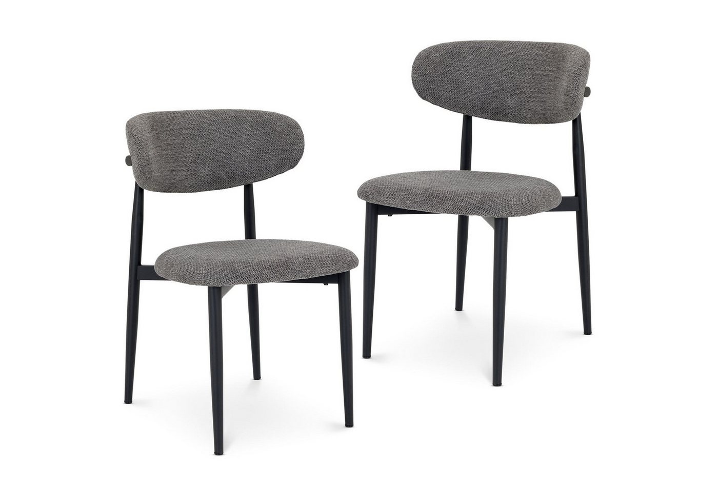 IDIMEX Esszimmerstuhl AZUL (2 St), Esszimmerstühle im 2er Set mit Stoffbezug und Metallgestell Grau von IDIMEX