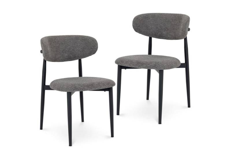 IDIMEX Esszimmerstuhl AZUL (2 St), Esszimmerstühle im 2er Set mit Stoffbezug und Metallgestell Grau von IDIMEX