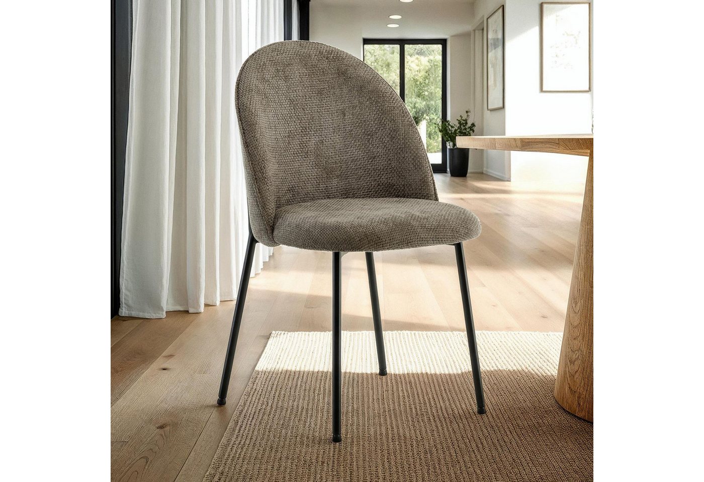 IDIMEX Esszimmerstuhl CASSIE (2 St), Moderne Polsterstühle, Metallbeine und Stoffbezug, 2er Set grau von IDIMEX