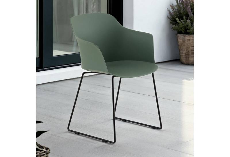 IDIMEX Gartenstuhl FORO (4 St), 4er Set Gartenstuhl aus Kunststoff und Alu schlanker Stuhl aus Polypro von IDIMEX