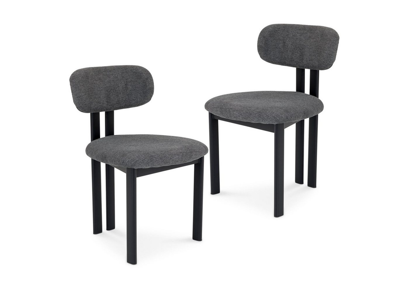 IDIMEX Esszimmerstuhl FRANCA (2 St), Esszimmerstühle im 2er Set mit Stoffbezug und Metallgestell Dunkelgrau von IDIMEX