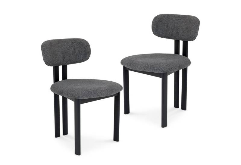 IDIMEX Esszimmerstuhl FRANCA (2 St), Esszimmerstühle im 2er Set mit Stoffbezug und Metallgestell Dunkelgrau von IDIMEX