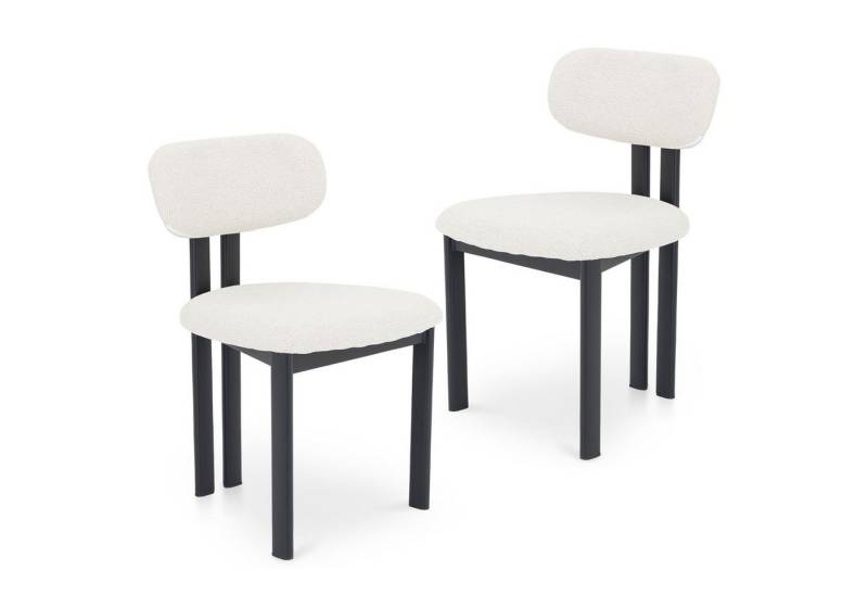 IDIMEX Esszimmerstuhl FRANCA (2 St), Esszimmerstühle im 2er Set mit Stoffbezug und Metallgestell Weiß von IDIMEX