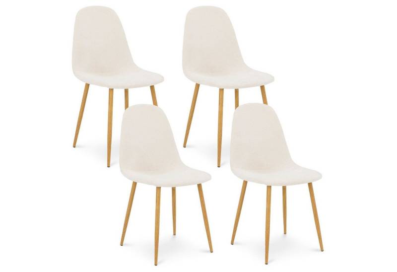 IDIMEX Esszimmerstuhl PUNTA (4 St), Esszimmerstühle im 4er Set mit Stoffbezug Cremeweiß von IDIMEX