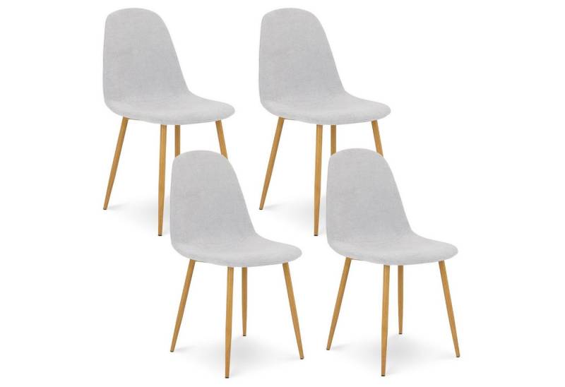 IDIMEX Esszimmerstuhl PUNTA (4 St), Esszimmerstühle im 4er Set mit Stoffbezug Hellgrau von IDIMEX