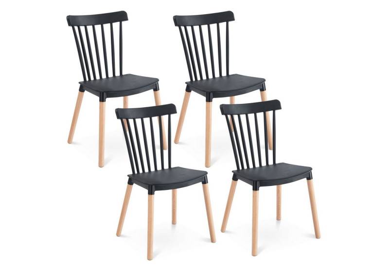 IDIMEX Esszimmerstuhl RAVI (4 St), Esszimmerstühle 4er Set im skandinavischen Design Schwarz von IDIMEX