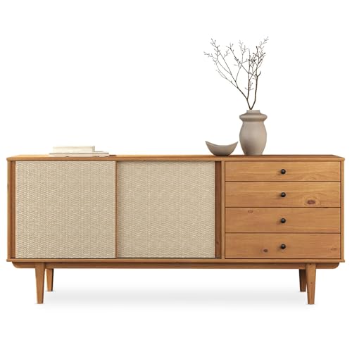 IDIMEX Freijó Simona 4 Schubladen Retro Holz Wohnzimmer Buffet von IDIMEX