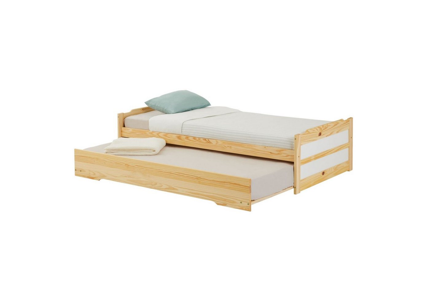 IDIMEX Funktionsbett LORENA, Ausziehbett Bett Tagesbett Jugendbett Bett 90 x190 cm natur/weiß von IDIMEX