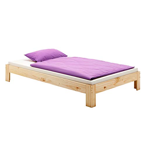 IDIMEX Futonbett Einzelbett Thomas 90 x 190 cm, Kiefer massiv Natur lackiert von IDIMEX