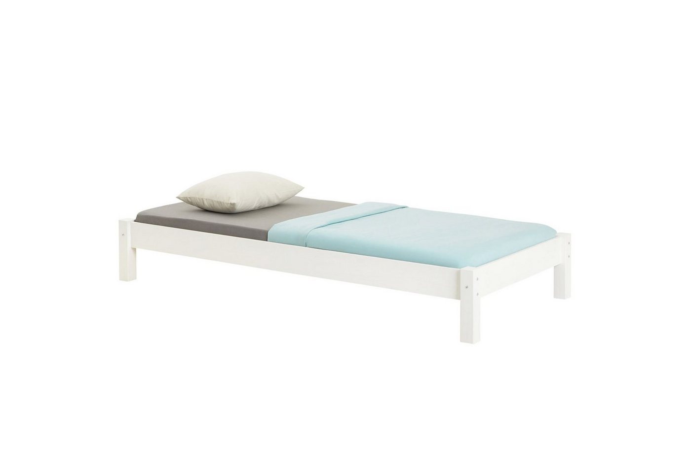 IDIMEX Futonbett TAIFUN, Futonbett Holzbett Bett Einzelbett weiß 90 x 190 cm Bettgestell von IDIMEX