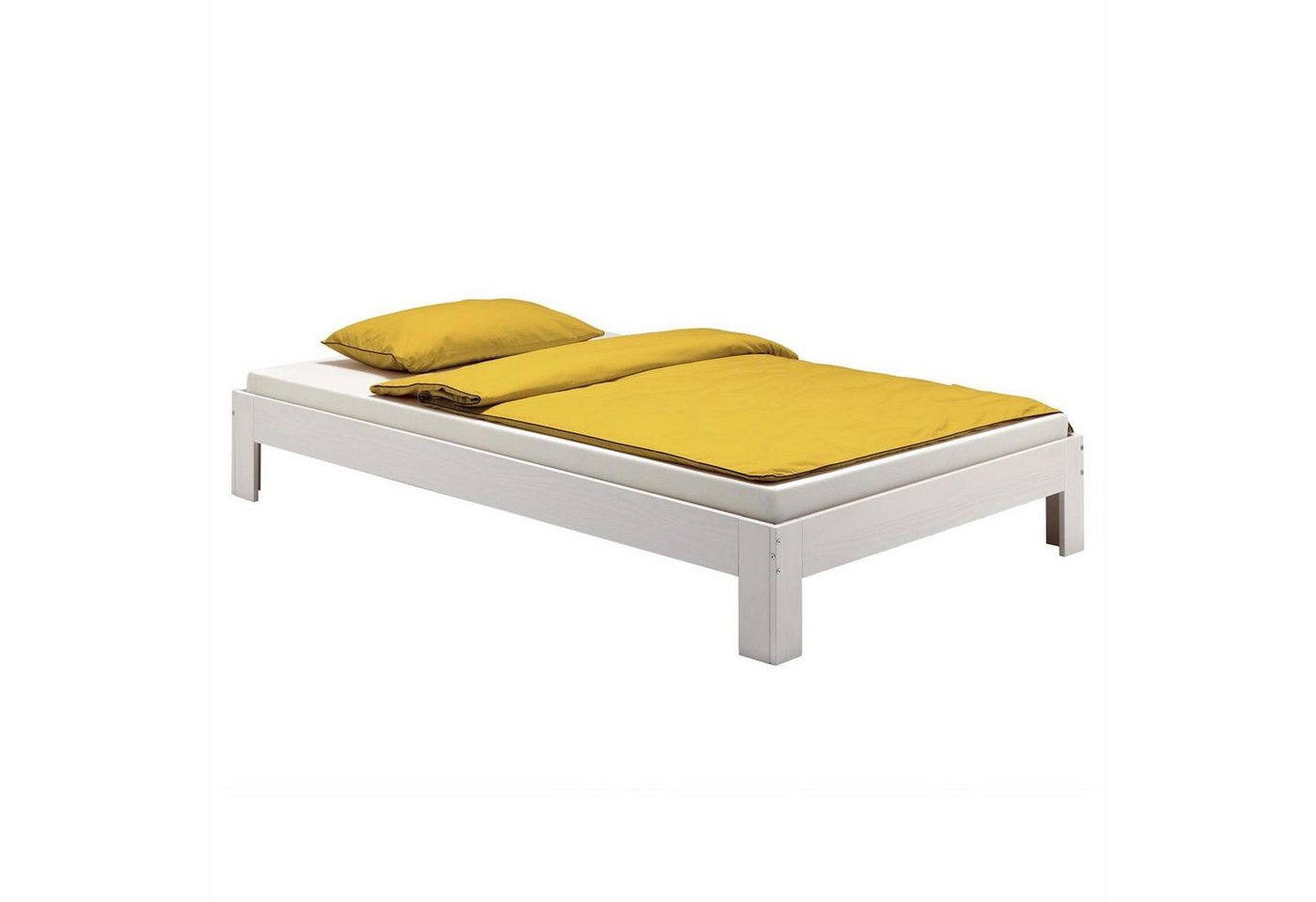 IDIMEX Futonbett THOMAS, Futonbett Bettgestell Einzelbett Doppelbett Kiefer massiv weiß 90x200 von IDIMEX