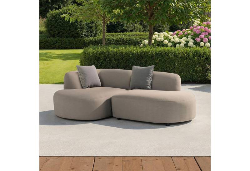 IDIMEX Gartensofa SORRENTO, Loungesofa Outdoor gepolstert mit 2 Kissen inkl. Abdeckhaube beige von IDIMEX