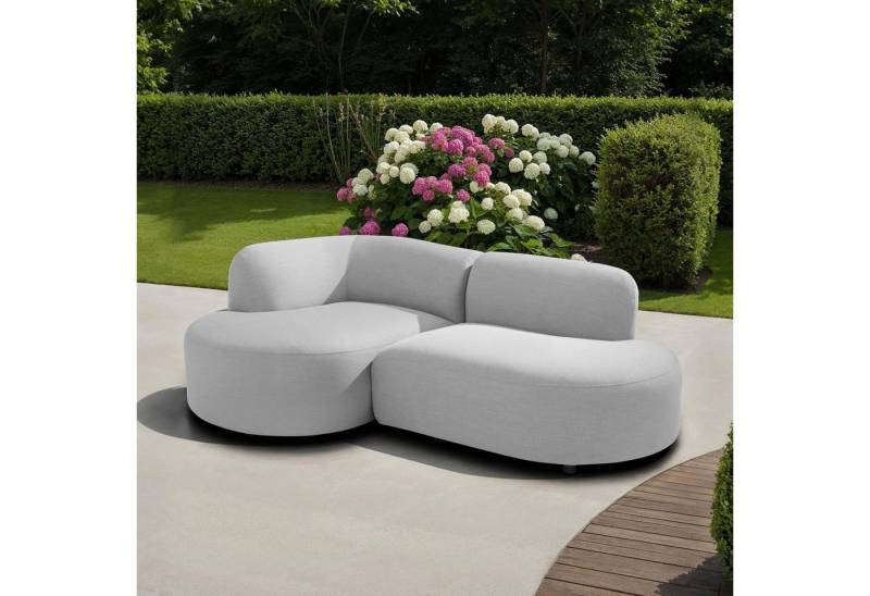 IDIMEX Gartensofa SORRENTO, Loungesofa Outdoor gepolstert wasserabweisender Bezug hellgrau von IDIMEX