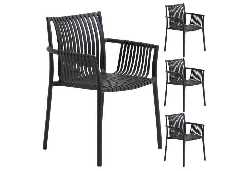 IDIMEX Gartenstuhl OLEA (4 St), 4er Set Gartenstuhl aus Kunststoff und Alu schlanker Stuhl Polypropyle von IDIMEX