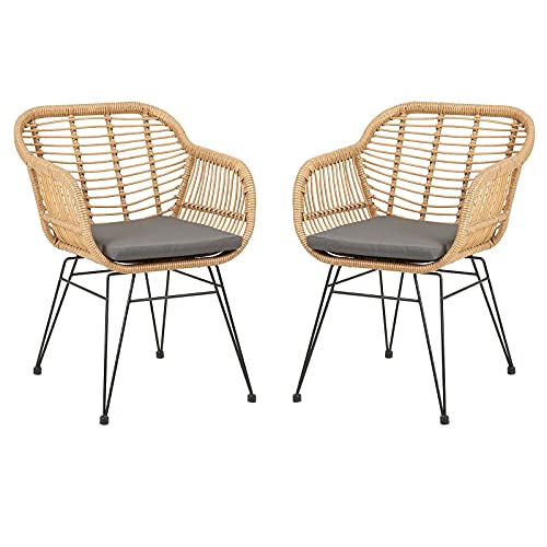IDIMEX Gartenstuhl Paramo im 2er Set - Korbstuhl aus Polyrattan, Outdoor Stuhl mit gemütlichem Sitzkissen, moderner Esszimmerstuhl IDIMEX Gartenstuhl Paramo im 2er Set - Korbstuhl aus Polyrattan, Outdoor Stuhl mit gemütlichem Sitzkissen, moderner Esszimmerstuhl von IDIMEX