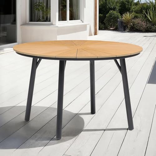 IDIMEX Gartentisch Agape rund 120x75cm, Schwarz/Natur – wetterfester Outdoor Tisch mit Aluminiumgestell und pflegeleichter WPC-Tischplatte in Holzoptik für Garten Terrasse oder Balkon IDIMEX Gartentisch Agape rund 120x75cm, Schwarz/Natur – wetterfester Outdoor Tisch mit Aluminiumgestell und pflegeleichter WPC-Tischplatte in Holzoptik für Garten Terrasse oder Balkon von IDIMEX