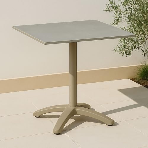 IDIMEX Gartentisch MASA mit Steinplatte 70x70 cm, Champagner – wetterfester Balkontisch mit Sintersteinplatte und stabilem Gestell UV beständig, ideal für 2 Personen IDIMEX Gartentisch MASA mit Steinplatte 70x70 cm, Champagner – wetterfester Balkontisch mit Sintersteinplatte und stabilem Gestell UV beständig, ideal für 2 Personen von IDIMEX