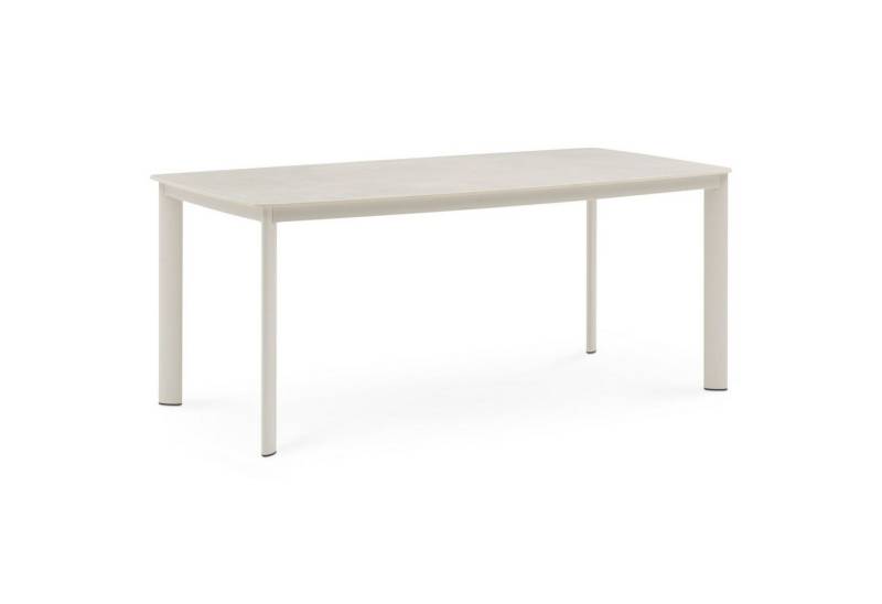 IDIMEX Gartentisch TAVOLO, Terrassentisch 180x90 cm mit Keramik- Platte wetterfest cremeweiß von IDIMEX