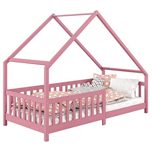 IDIMEX Hausbett CORA aus massiver Kiefer, Montessori Bett mit Rausfallschutz, Kinderbett in 90 x 200 cm von IDIMEX