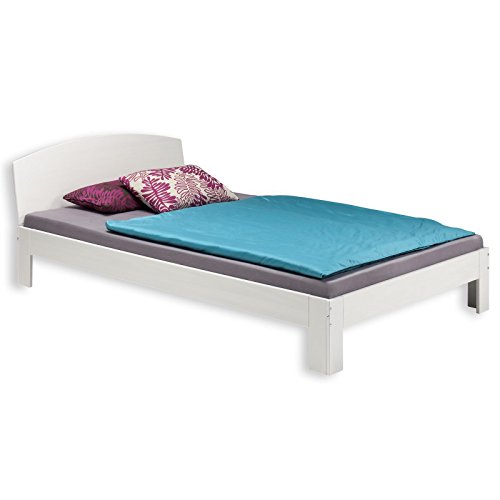 IDIMEX Massivholzbett Einzelbett Holzbett Bett Tim Kiefer massiv Weiss lackiert 90 x 200 cm von IDIMEX