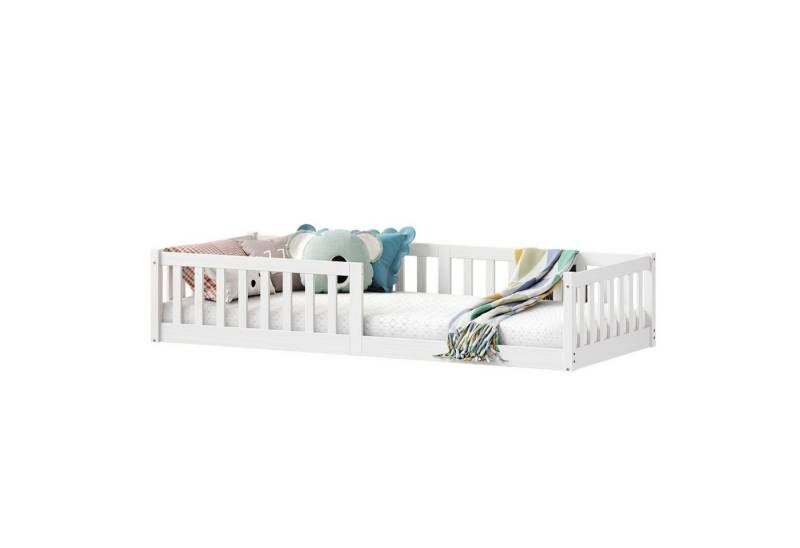 IDIMEX Kinderbett GUSTAVO, Bodenbett mit Rausfallschutz Kinderbett Montessori von IDIMEX
