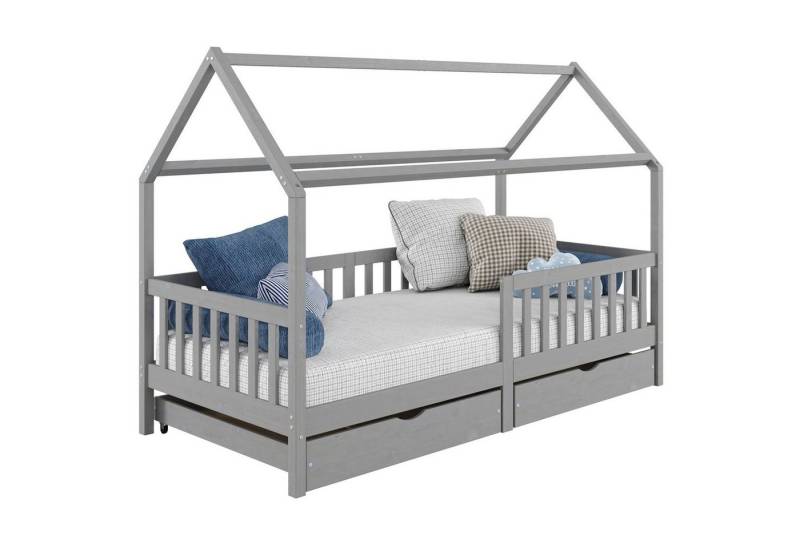 IDIMEX Kinderbett NUNA, Hausbett Montessoribett 90 x 200 Kiefer Tippibett Kinderbett von IDIMEX
