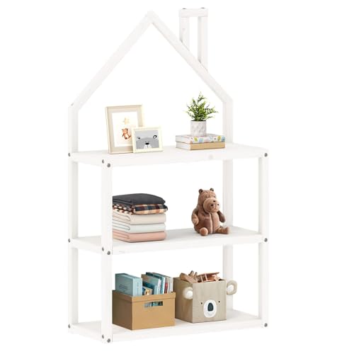 IDIMEX Kinderzimmer Regal LENISE in Hausform weiß - Kinderregal, Bücherregal, Massive Kiefer, 3 Ablagen mit viel Stauraum IDIMEX Kinderzimmer Regal LENISE in Hausform weiß - Kinderregal, Bücherregal, Massive Kiefer, 3 Ablagen mit viel Stauraum von IDIMEX