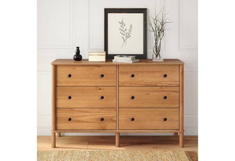 IDIMEX Kommode APOANA, Sideboard mit 6 Schubladen aus Massivholz skandi Eiche farben von IDIMEX