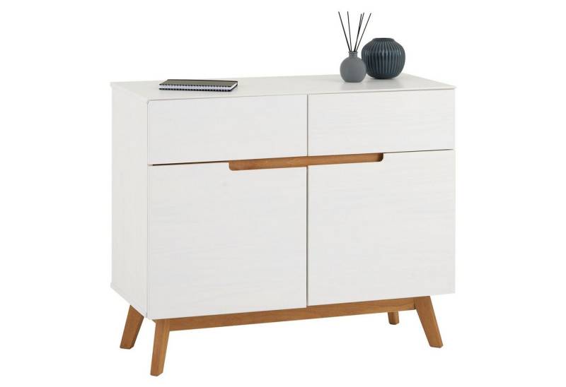 IDIMEX Kommode TIBOR, Kommode Anrichte Sideboard skandinavisch 2 Türen 2 Schubladen Kiefer m von IDIMEX