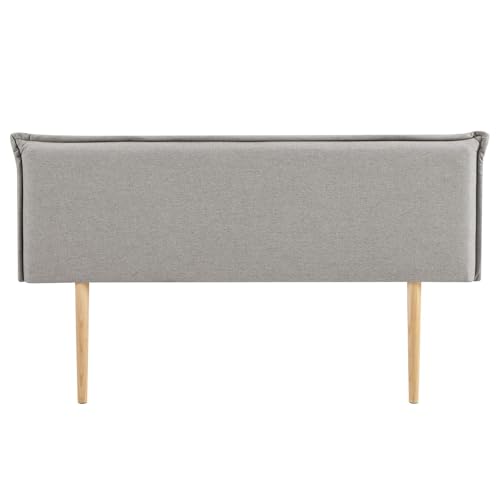 IDIMEX Kopfteil VINCEL mit Holzbeinen 160 cm in Grau – Hochwertiger Stoffbezug für Doppelbetten, Elegante Optik, massives Holzgestell von IDIMEX