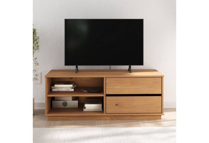 IDIMEX Lowboard MAITE, TV Lowboard in Eiche farben aus Massivholz 110cm 2 Schubladen und Abla von IDIMEX