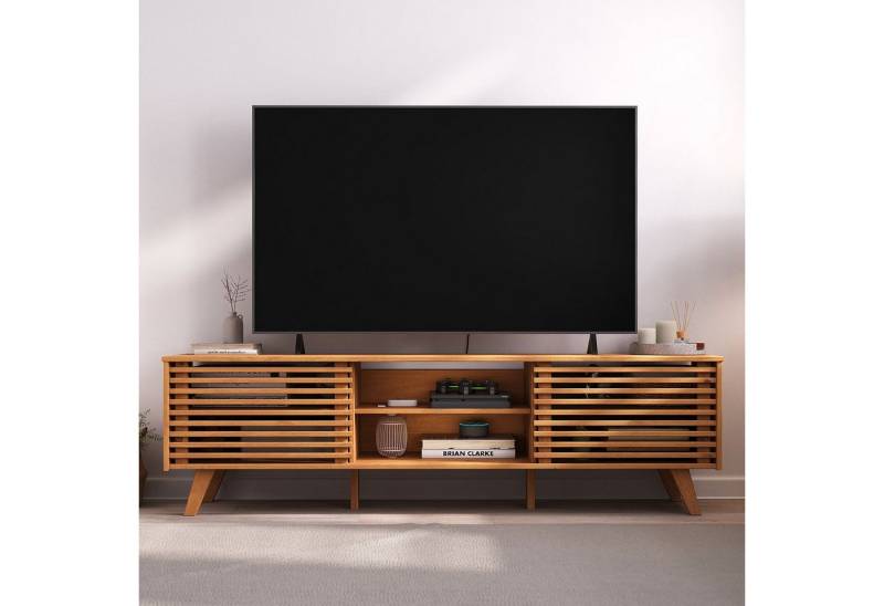 IDIMEX Lowboard RIAN, Modernes TV Möbel mit Schiebetüren aus Massivholz Eiche farben von IDIMEX