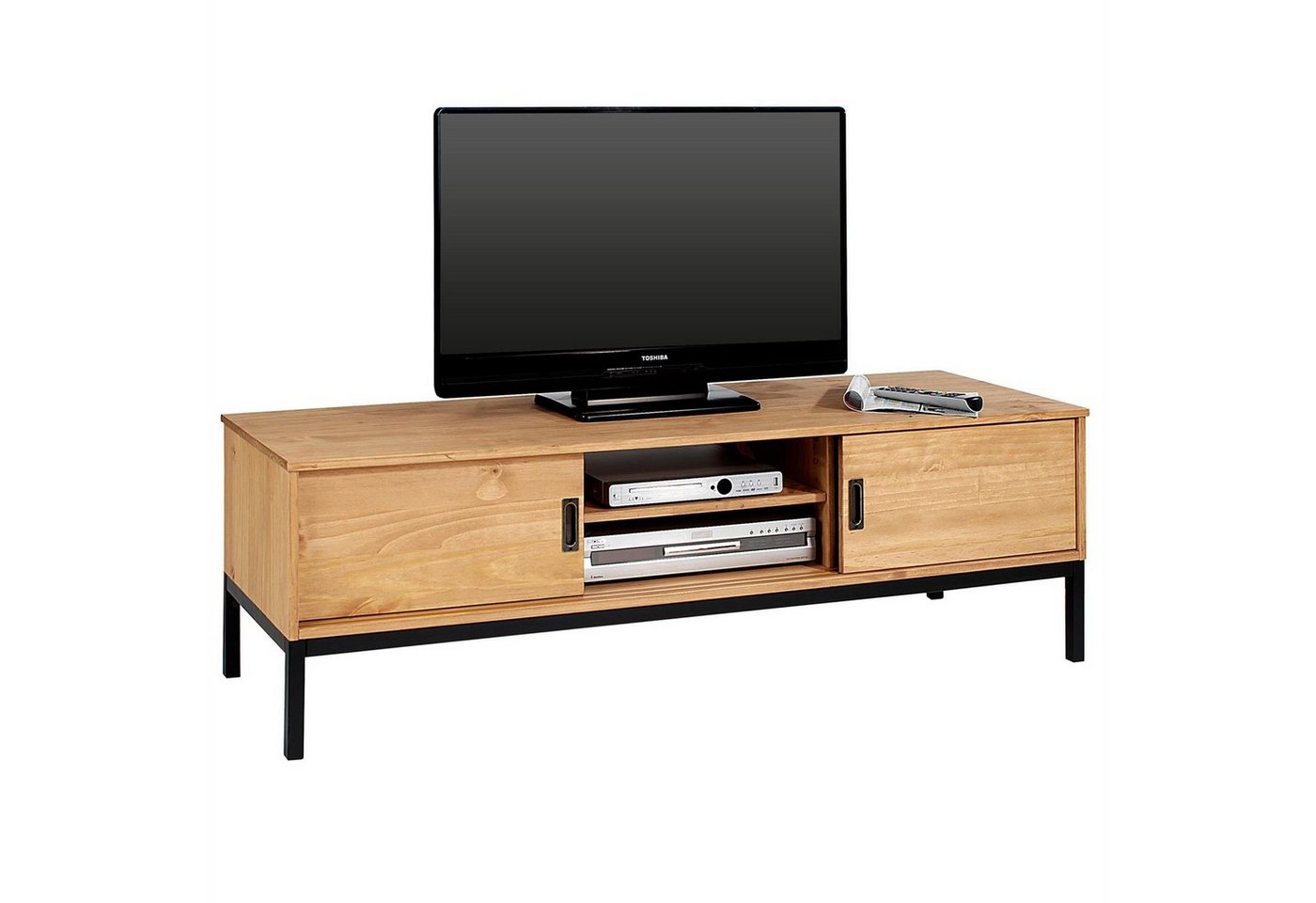 IDIMEX Lowboard SELMA, Lowboard TV Möbel Tisch Schrank Fernsehtisch Industrial Designl gebeiz von IDIMEX