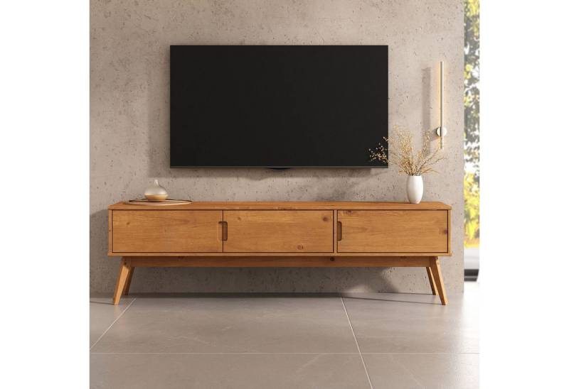 IDIMEX Lowboard TIVOLI, TV Lowboard aus Massivholz mit 3 Türen Eiche farben von IDIMEX
