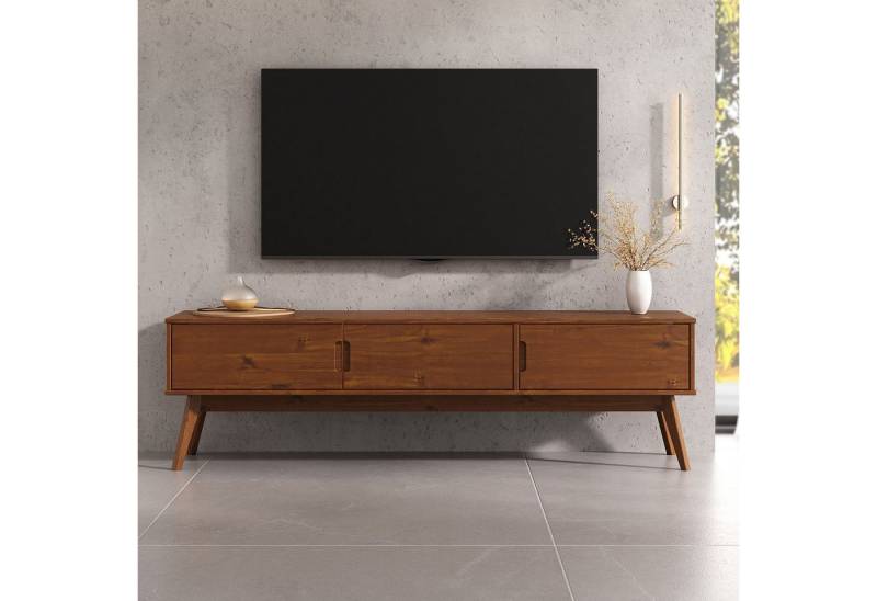 IDIMEX Lowboard TIVOLI, TV Lowboard aus Massivholz mit 3 Türen Eiche farben von IDIMEX