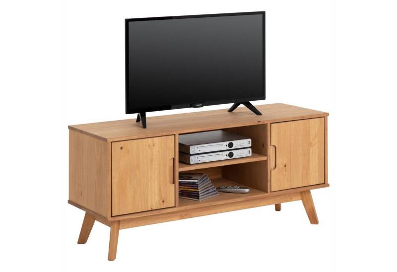 IDIMEX Lowboard TIVOLI, TV Board aus Kiefer Massivholz, Fernsehtisch mit 2 Türen gebeizt von IDIMEX