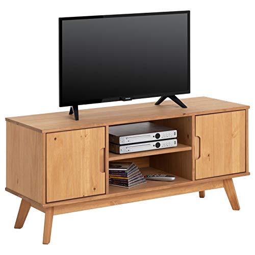IDIMEX Lowboard Tivoli im skandinavischen Design, Fernsehtisch Fernsehschrank im nordischen Stil, aus massiver Kiefer, 2 Türen, gebeizt von IDIMEX