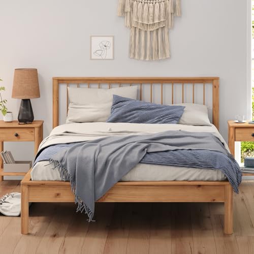 IDIMEX Massivholzbett APOANA Doppelbett 140x200 cm, eichefarben - Holzbett mit Kopfteil aus Kiefernholz,140 Bett mit Lattenrost, modern von IDIMEX
