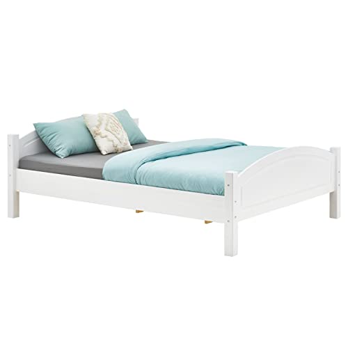IDIMEX Massivholzbett FLIMS aus massiver Kiefer in weiß, stabiles Bett in 140 x 190 cm, schönes Bettgestell mit Fuß- und Kopfteil von IDIMEX