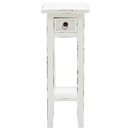 IDIMEX Nachttisch Macao mit Schublade Mahagoni Weiß - recyceltes Mahagoniholz, rustikales Design, vielfältig einsetzbar als Blumenhocker oder Dekohocker von IDIMEX