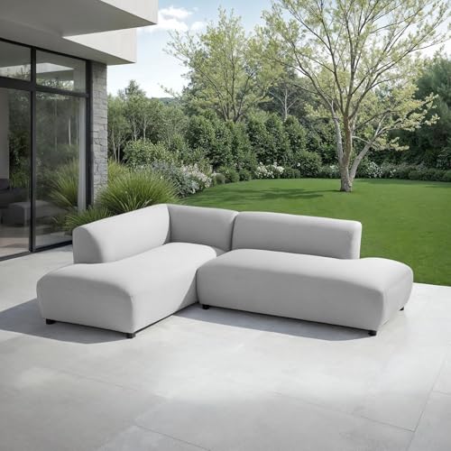 IDIMEX Outdoor-Sofa Calabria gepolstert, Hellgrau – mit gemütlicher Polsterung für Ihre Gartenlounge aus wetterfestem Stoff und robustem Aluminium für Terrasse oder Balkon IDIMEX Outdoor-Sofa Calabria gepolstert, Hellgrau – mit gemütlicher Polsterung für Ihre Gartenlounge aus wetterfestem Stoff und robustem Aluminium für Terrasse oder Balkon von IDIMEX